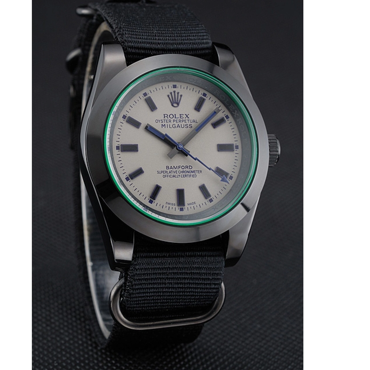 Good Copy Rolex Watches Bamford Nylon Milgauss Strap Black 622000 Rolex 0815